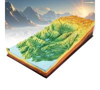Landform Model - Five Terrain Geography Teaching Models with Clear Natural Groove Texture for Junior and Middle School Education
