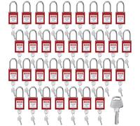 Landhoow 36 Set Lockout Tagout Locks Loto Locks Keyed Different Safety Lock, 2 Keys Per Lock, Lock Out Tag Out Padlocks for Electrical Lockout Tag Out Stations and Devices Kits (Red)