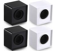 Landhoow 4 Pcs ABS & Foam Microphone Flag Station, Modern Geometric Style, White & Black, 2.76 x 2.76 x 2 Inches, MICROPHONE_STAND