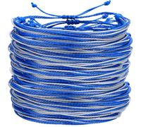 Landical 100 Pcs Awareness Bracelet Bulk Mental Health Bracelets Inspirational Accessories for Women Men Inspirational Gifts Charity Campaign Supplies, adjustable, about 6.7-12.3 inches, soft wax rope