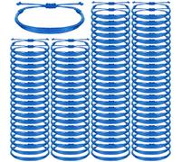 Landical 100 Pcs Awareness Bracelet Bulk Mental Health Bracelets Inspirational Accessories for Women Men Inspirational Gifts Charity Campaign Supplies, adjustable 6.7-12.3 inches, waxed cord, waxed