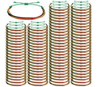 Landical 100 Pcs Juneteenth Bracelets Bulk Happy Juneteenth Party Favors African American Adjustable Bracelets in Red Green Yellow for Women Men Teens
