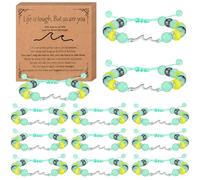 Landical 12 Pack Inspirational Bracelets Gifts for Women Get Well Healing Bracelets Sunflower Elephant Jewelry Accessories for Who After Surgery Strength Gift Set, Women Inspirational, natural stones