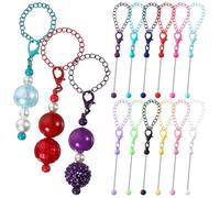 Landical 12 Pcs Beadable Charm Accessories Compatible with Stanley Beaded Charm for Tumblers with Handle Cup Chains Wire for 30 40 oz Water Bottle Jewelry Gift Making Blank DIY, about 4.7 inches