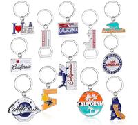 Landical 12 Pcs Los Angeles Souvenir Keychain California Souvenir Gifts Metal I Heart LA Keychain Bottle Opener Keyring, Multiple Colour, about 0.79-1.57 inches