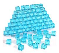 Landical 190 Pcs Blue Fake Ice Rocks 2.2 Lb/ 1 kg Simulation Ice Cube Shaped Glow in The Dark Pebbles for Fish Tank Aquariums Stones for Parties Art Decorations Outdoor Bars Garden Walkways