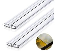 Landical 2 Pcs Clear PVC Piano Style Living Hinge 39.37 Inch Each Clear PVC Living Hinge for DIY 3-5mm Glass Acrylic and More Material Replacement Repair, No Screws or Glue