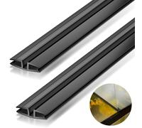 Landical 2 Pcs PVC Piano Style Living Hinge 39.37 Inch Each PVC Living Hinge for DIY 3-5mm Glass Acrylic and More Material Replacement Repair, No Screws or Glue (Black)