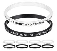 Landical 2 Pcs Rubber Christian Bracelets Silicone God Is First Bracelet Inspirational Bible Verses Silicone Wristbands for Women Men Faith Gifts Religious Gifts, 7.5 x 0.2 x 0.09 inches, Silicone