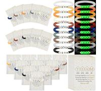 Landical 20 Set Team Appreciation Gifts Inspirational Bracelets Bulk Glow in the Dark Letters Beaded Bracelets Motivational Card Thank You Gift for Employees Coworker Teacher Nurse, soft clay, soft