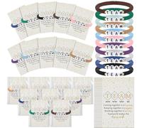 Landical 20 Set Team Employees Appreciation Gift Bulk Inspirational Bracelets Stackable Clay Beaded Bracelets with Motivational Card Thank You Gift for Coworker Staff Teacher Nurse(Multicolor)