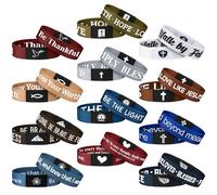 Landical 24 Pack NFC Bible Verse Bracelets Christian WWJD Scripture Wristbands for Women Men Tap-to-Read Devotional with Phone Faith Gifts for Baptism Wedding Graduation, 8.27 x 0.79 inches, woven