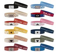 Landical 24 Pack NFC Bible Verse Bracelets Christian WWJD Scripture Wristbands for Women Men Tap-to-Read Devotional with Phone Faith Gifts for Baptism Wedding Graduation, 8.27 x 0.79 inches, woven
