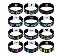 Landical 24 Pack NFC Bible Verse Bracelets Christian WWJD Scripture Wristbands for Women Men Tap-to-Read Devotional with Phone Faith Gifts for Baptism Wedding Graduation, 8.27 x 0.79 inches, woven