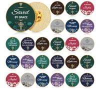 Landical 24 Pcs Christmas Christian Pins Gift for Women Jesus Enamel Lapel Pins Christ Bible Verses Gift Bulk Metal Badge Brooch Christmas Stocking Stuffers, Multiple Colors, diameter of 1.2 inches