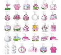 Landical 30 Pairs St Patricks Day Earrings Set Bulk for Women Green Double Sided Print Shamrock Lucky Clover Irish Wooden Earrings Jewelry Gift Decor for St. Patrick's Day, M, Wood, wood