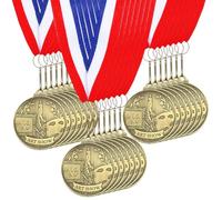 Landical 30 Pcs Art Show Medals Bulk 2'' Gold Medals with Neck Ribbons Participant Award Ribbons for Art Show Project Competition Prizes Tournament Trophies Drawing Contest Gifts