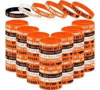 Landical 300 Pcs Anti Bullying Awareness Bracelet Bulk Against Bullying Silicone Bracelet Motivational Silicone Wristbands for Awareness Fundraising