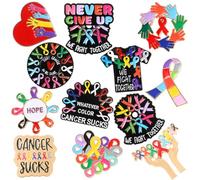Landical 36 Pcs Cancer Awareness Pins Cute Awareness Enamel Lapel Pin Ribbon Hope Buttons for All Cancers Women Gift Clothes