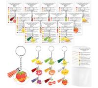 Landical 36 Sets Vacation Bible School Gifts Fruit of The Spirit Keychain Bulk Religious Christian Bible Verse Keychains with Cards and Bags Cute Holy Week Gift for Back to School Sunday Church Favor