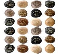 Landical 48 Pcs Bible Verses Scripture Stones Gifts Christian Inspirational Rocks Engraved Stones with Inspiring Prayer Words Easter Religious Gifts for Women Zen Group Home Decor