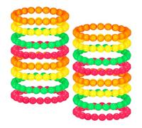 Landical 48pcs Glow in the Dark UV Neon Bracelets 80s Party Supplies UV Black Light Neon Accessories Necklaces Bulk for Summer Party Favors Birthday Decorations Wedding Halloween