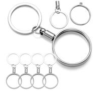 Landical 5 Pack AA Coin Holder Keychain for 34 mm x 2 mm Sliver Sobriety Chip Holder AA Medallion Key Chain Gift Set