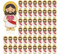 Landical 50 Pcs Jesus Loves You Religious Lapel Pins Christian Enamel Bible Verses Pins Badges Bulk Metal Badge Brooch Inspiration Enamel Lapel Set for Appreciation Religious Gifts