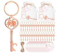 Landical 50 Sets Quinceanera Party Favors for Guests Rose Bottle Opener Flower Bottle Opener Keychain with Thank You Cards and Organza Bags 15 Year Old Party Favor Quinceanera Gifts for Guests