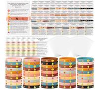 Landical 50 Sets Vacation Bible School Gifts Fruit of The Spirit Christian Bracelets Bulk for Kids Bible Verse Silicone Wristbands with Cards for Church Sunday School Students Classroom Party Favors