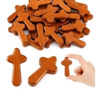 Landical 500 Pcs Small Wooden Crosses Bulk, Communion Baptism Favors