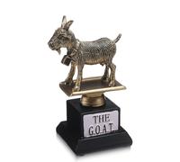 Landical 6.5 Inch Goat Trophy G. O. A. T Greatest of All Time Trophy Humble Goat Award Sculpture Funny Unique Recognition Award for Adult Boss Coworker Employee Friend Sport Engrave Gift Plaque Statue