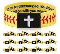 Landical 6 Pack Softball Baseball Bible Verse Bracelets with Nfc Technology for Women Men Religious Christian Gifts Scripture Bracelets Tap-to-read with Phone Devotional Faith Baptism Gifts, 8.27 x