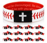 Landical 6 Pack Softball Baseball Bible Verse Bracelets with Nfc Technology for Women Men Religious Christian Gifts Scripture Bracelets Tap-to-read with Phone Devotional Faith Baptism Gifts, 8.27 x