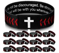 Landical 6 Pack Softball Baseball Bible Verse Bracelets with Nfc Technology for Women Men Religious Christian Gifts Scripture Bracelets Tap-to-read with Phone Devotional Faith Baptism Gifts, 8.27 x