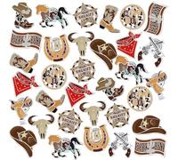 Landical 60 Pcs Derby Horse Racing Pin Bulk Rose Horseshoe Enamel Lapel Pin Brooches Horse Racing Party Favors for Jewelry Gift Clothing Bag Hat Decor, Cowboy