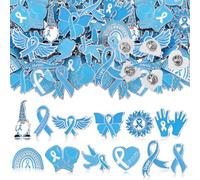 Landical 60 Pcs Prostate Cancer Awareness Pins Light Blue Ribbon Enamel Pins Prostate Cancer Awareness Items Products for Public Charity Event Fundraising Souvenir
