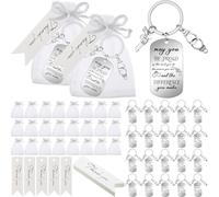 Landical 72 Pcs Police Officer Theme Appreciation Gifts Bulk for Men Academy Graduation Accessories Keychains Organza Bags, White, Organza bags: about 7 x 9 cm