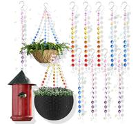 Landical 9 Pack 12 Inch Suncatcher Plant Hanger Hanging Basket Chains with Hooks Crystal Suncatcher Prism Window Hanging Chain Garden for Flower Pots Bird Feeders Wind Chimes Ornaments(Mixed Color)