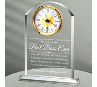Landical Boss Clock Gifts Acrylic Boss Birthday Gifts for Men Women Appreciation Clock for Office Leader Going Away Gift Acrylic Desk Sign for Women Lady Male Leader Great Idea Home Desk Table Decor
