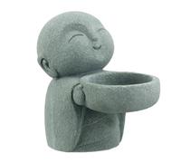 Landical Buddha Sandstone Statues, Zen Monk Praying Statue Sculptures Ornament for Wealth Good Luck Feng Shui Decor Home Office Car Decoration(Jizo Monk)