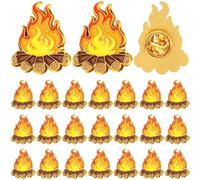 Landical Campfire Enamel Label Pins Camping Themed Brooches Camping Badge for Nature Lovers Unique Outdoor Adventure Pin for Hikers & Campers, red orange color, about 0.98 x 1.18 inches