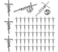 Landical christian faith cross pin jesus brooch for women bulk hard enamel lapel blessed pin badge religious mothers day gift, approx. 1.5 x 0.8 inch, Metal, No Gemstone