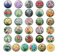 Landical Cute Enamel Pins Bulk Plant Flowers Jungle Animal Gothic Fall Spring Lapel Brooches Pin Jewelry Gift for Clothes Bags Hats Accessories(30 Pcs,Flower)