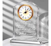 Landical Dear Boss Retirement Clock Gift, Acrylic Desk Clock Appreciation