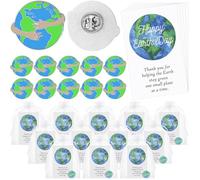 Landical Earth Day Pins Thank You Gift Earth Day Lapel Brooches with Card Organza Bag for National Green Week Party Favor, Earth pin: about 1.18 inches, Metal, no gemstone
