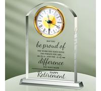 Landical Retirement Gift Happy Best Ever Gifts for Women Men Boss Appreciation Gift for Men Retirement Farewell Clock Gifts for Female Great Idea Desk Clock Decoration for Office Home Transparency