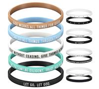 Landical Rubber Christian Bracelets Silicone Inspirational Bible Verses Wristbands for Women Men Faith Religious Gifts, 7.5 x 0.2 x 0.09 inches, Silicone, silicone