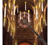 Landifor 12 Pcs Flameless Candles with Magic Wand Remote Flickering Warm Light Battery Operated Taper Candles Floating Candle Warm White Light for Halloween Wizard Themed Christmas Party Decor