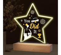 Landifor 2024 Graduate Gift for Him Her Star Shaped Acrylic Plaque Graduation Present Engraved Night Light You Did It Congratulation Grad Gift for Graduate High School College PHD Masters Degree